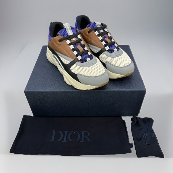 Dior B22 Sneakers Mens EU 40 Coffee Black Violet Mesh Dad Technical Street - Picture 1 of 12